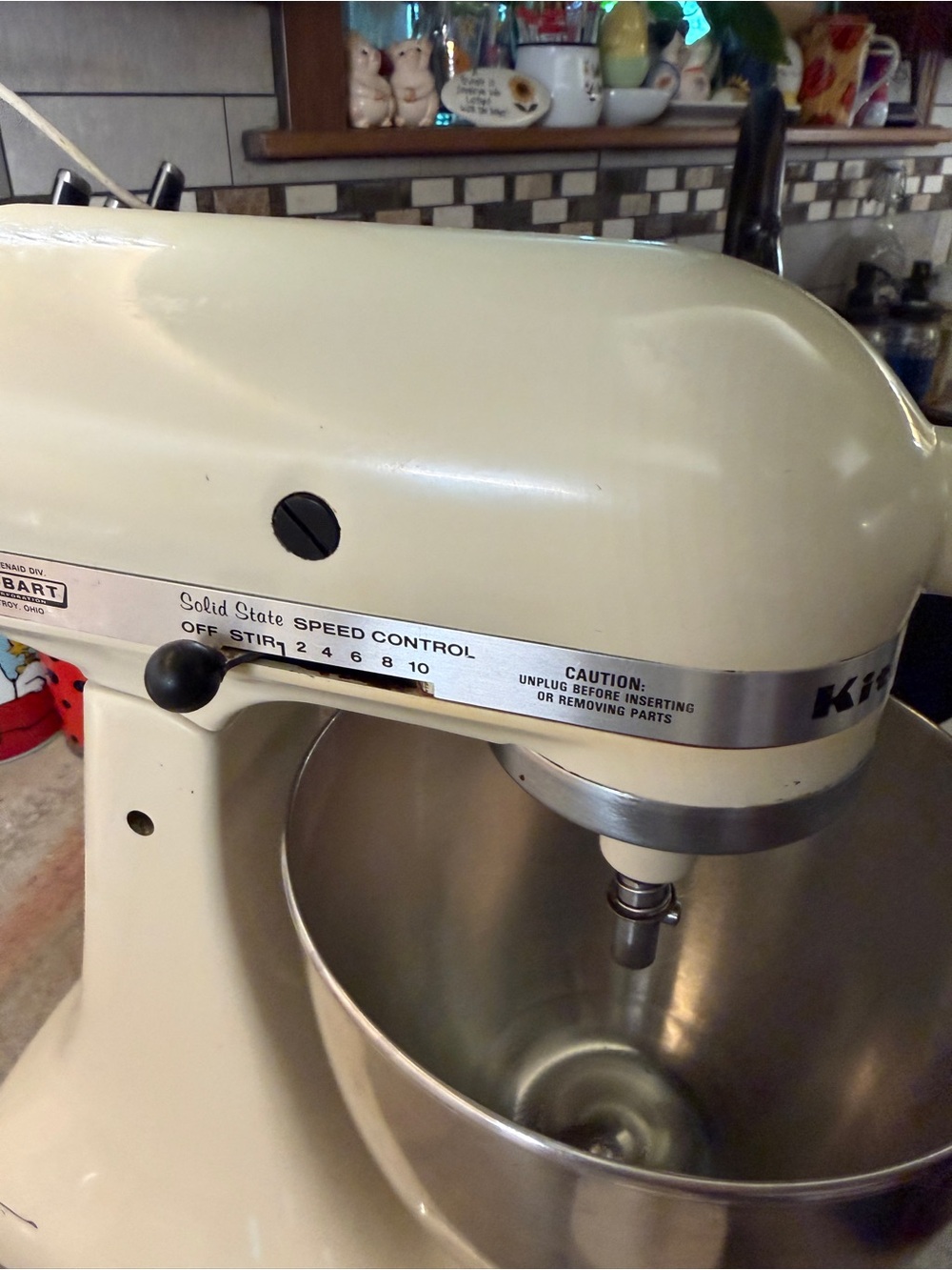 KitchenAid Cream Stand Mixer with Stainless Steel Bowl